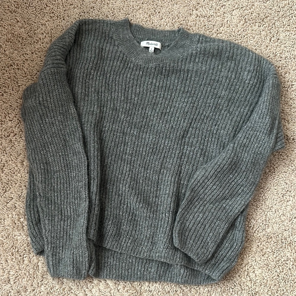Madewell Gray Ribbed Sweater